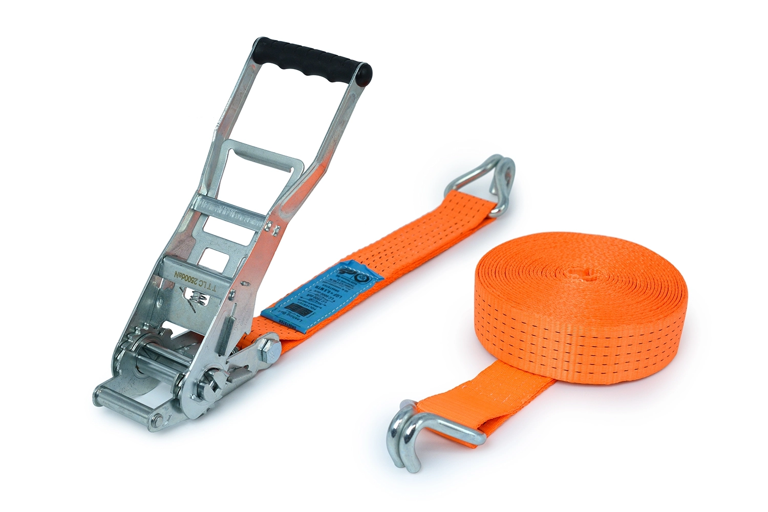 Sangle D'arrimage TRP 5 Tonnes Avec Cliquet Inversé - Crochets Inox - Polyester NEUF