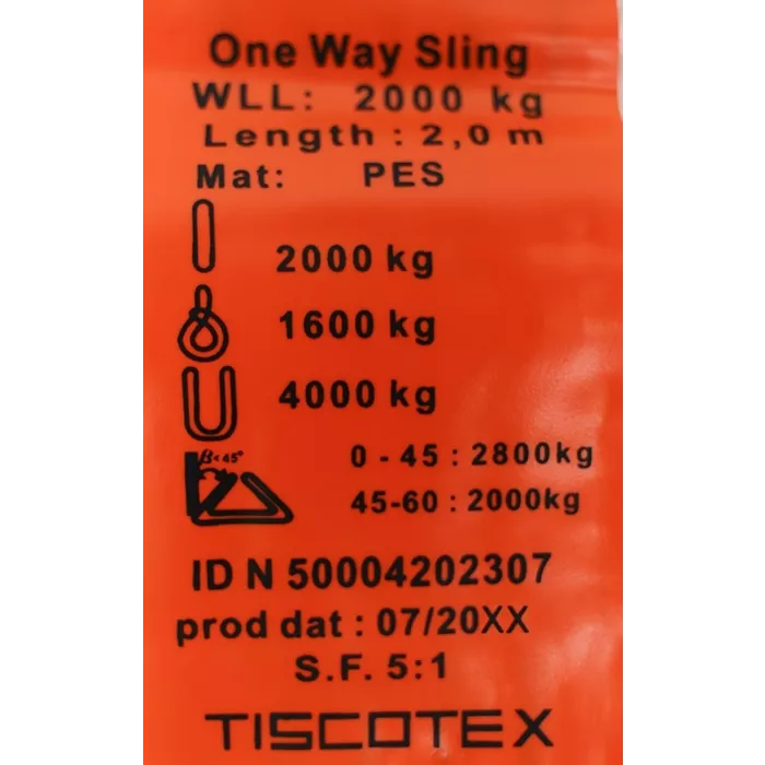 Sangle De Levage Double Couche Polyester - 3000 Kg, 8 M, Jaune, Norme DIN EN 1492-1 - 8
