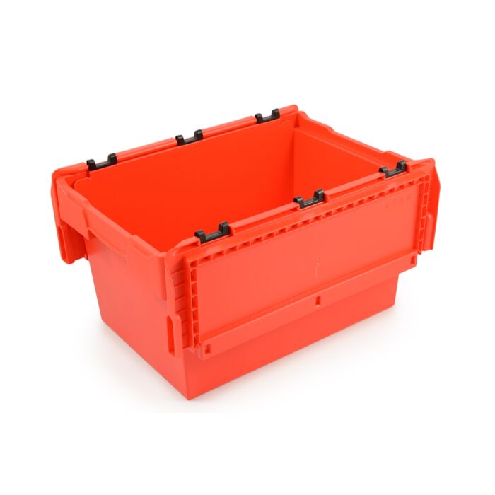 Boîte de rangement empilable avec couvercle - 60x40x34cm - Rouge