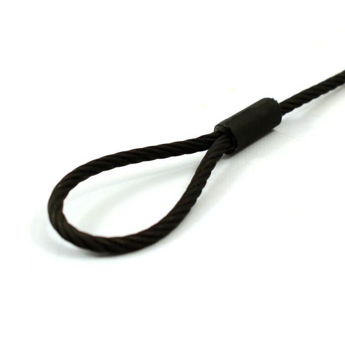 Elingues câbles acier noirs 3mm - 1 boucle souple - 55kg
