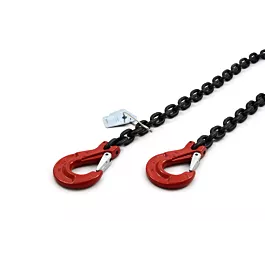 Chaîne D'Arrimage Dolezych 2 M Avec Tendeur à Cliquet – 2200 DaN – Crochets Parallèles Et à Chape – Noir/Rouge