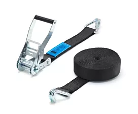 Tout - Sangles 50mm Sangle d’arrimage - 5T - 9m - 50mm - En 2 pièces - Crochets doigts serrés - Noir Tout - Sangles 50mm Sangle d’arrimage - 5T - 9m - 50mm - En 2 pièces - Crochets doigts serrés - Noir