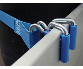 Remorque - Filets de protection 200kg - 3,6m - 45mm - Clips de coins - Bleu