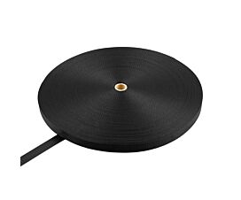 Tout - Black Webbing Sangle en polyester 25 mm - 1200 kg - 100 m en rouleau - noir