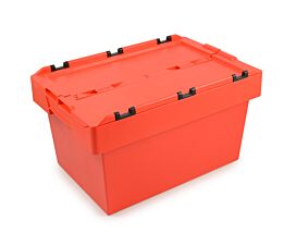 Best-sellers - Bacs réutilisables Boîte de rangement empilable avec couvercle - 60x40x34cm - Standard - Rouge