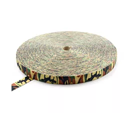 Tout - Polyester Sangle en polyester Camouflage - 50mm - 7500kg - 100m en rouleau - Vert armée