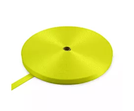Tout - Polyester Sangle polyester - 25mm - 1200kg - 100m - Rouleau - Jaune fluo Tout - Polyester Sangle polyester - 25mm - 1200kg - 100m - Rouleau - Jaune fluo