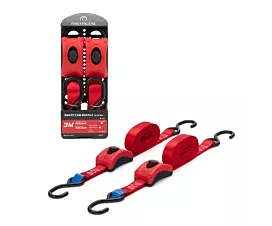 Sangles pour transport moto Sangle d’arrimage - 500kg - 3m - 25mm - Boucle à came Smart et crochets S - Rouge - 2pcs Sangles pour transport moto Sangle d’arrimage - 500kg - 3m - 25mm - Boucle à came Smart et crochets S - Rouge - 2pcs