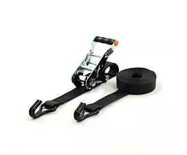 Tout - Sangles sur mesure Sangle d’arrimage - 5T - 50mm - En 2 pièces - Tendeur démontable - Noir + étiquette personnalisée Tout - Sangles sur mesure Sangle d’arrimage - 5T - 50mm - En 2 pièces - Tendeur démontable - Noir + étiquette personnalisée