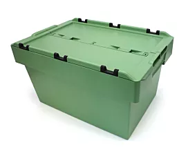 Bacs réutilisables Boîte de rangement empilable avec couvercle - 60x40x34cm - Standard - Vert réséda Bacs réutilisables Boîte de rangement empilable avec couvercle - 60x40x34cm - Standard - Vert réséda