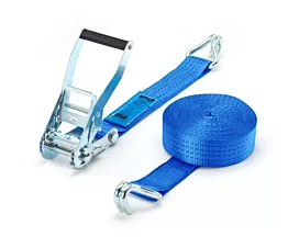 Tout - Sangles 50mm Sangle d’arrimage - 4T - 9m - 50mm - en 2 pièces - crochets doigts serrés - Bleu