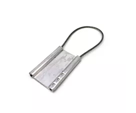 Identification Etiquette ID en aluminium / scellé câble blanc - Câble standard (22cm)