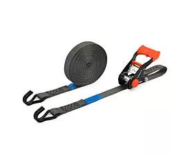 Sangles 25mm - Sur mesure Sangle d’arrimage - 1,2T - 25mm - en 2 pièces - Crochets serrés - Luxe - Gris + étiquette personnalisée