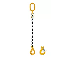 Elingues à chaîne 1 brin G8 Chaîne de levage - 1,12t - 6mm - 1 brin - Raccourcisseur - G8 - Crochet au choix