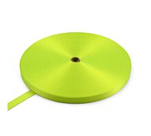 Soldes Sangle polyester 25mm - 1200kg - 100m - Rouleau - Jaune fluo